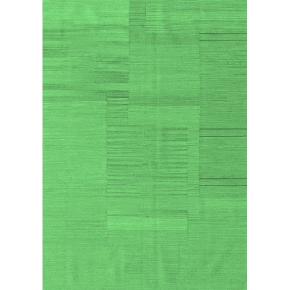 Ahgly Company Indoor Rectangle Abstract Emerald Green Contemporary Area Rugs, 8' x 10'
