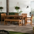 Manor Park 6Piece Chevron Outdoor Patio Dining Set Brown