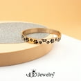 thumbnail image 3 of ‎555Jewelry Stainless Steel Dog Lover Paw Print Solid Slip-On Cuff Bangle Bracelets for Women & Girls, Rose Gold, 3 of 7