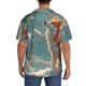 thumbnail image 3 of Balery Starry Sky Cloud Fox Camisa Casual de Manga Corta con Botones para Hombre, Texturizada, Estilo Cubano, para Playa, Verano-Large, 3 of 5
