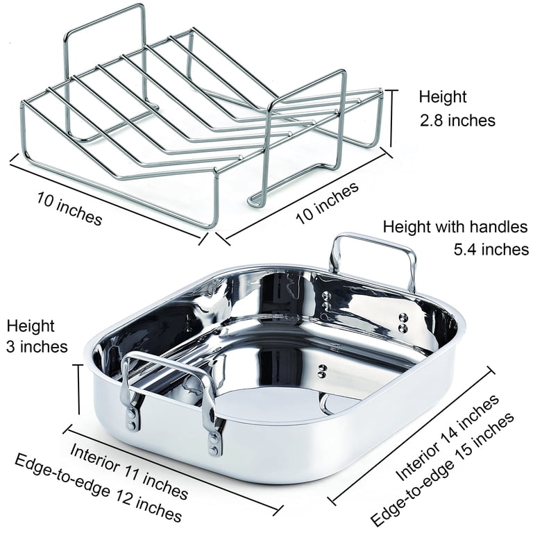 Cooks Standard 14x12" Stainless Steel Roasting Pan With Rack photo 3