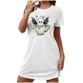 thumbnail image 1 of Sakmal Courtes Femmes Moomoo Chemises de Nuit Douces Blanches Grande Taille Robe de Nuit d'Halloween Manches Courtes Imprimé Fantôme Chemises de Nuit pour Femmes, 1 of 5