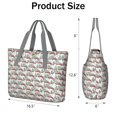 thumbnail image 3 of Tote Bag for Women - White Christmas Truck and Tree Pattern Shoulder Bag - Large Utility Work Duffle Bag with Zipper Handbag for Travel, Work, Sprots, 3 of 5