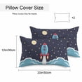 thumbnail image 3 of Waterproof Throw Pillow Covers Set of 2, 20x12 Inch Cartoon Rocket Decorative Pillowcases Outdoor Pillow Slip Cushion Covers Set for Couch Tent Chic Cute Funny Stars Moon Sky Clouds, 3 of 7