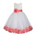 thumbnail image 2 of Ekidsbridal Ivory Floral Lace Heart Cutout Flower Girl Dress with Petals Wedding Pageant Christening Gown for Toddlers 185T 8, 2 of 4