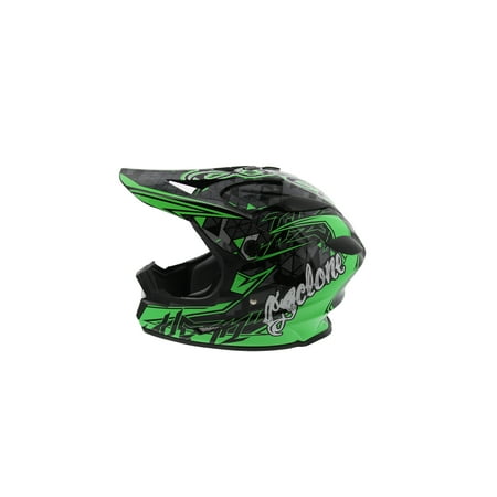Cyclone ATV MX Dirt Bike Off-Road Helmet DOT/ECE Approved - Green - X-Large