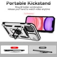 thumbnail image 6 of for iPhone 12 Mini Case Heavy Duty Military Grade Protection,Camera Lens Slide Protection & 360°Rotate Magnetic Car Mount Holder Kickstand Rugged Shockproof Drop Hard Shell,Silver, 6 of 8