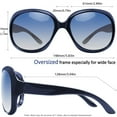 thumbnail image 5 of Joopin Polarized Sunglasses Womens Trendy Oversized Large Driving Sun Glasses Ladies UV Protective Big Sunnies Shades (Blue), 5 of 6