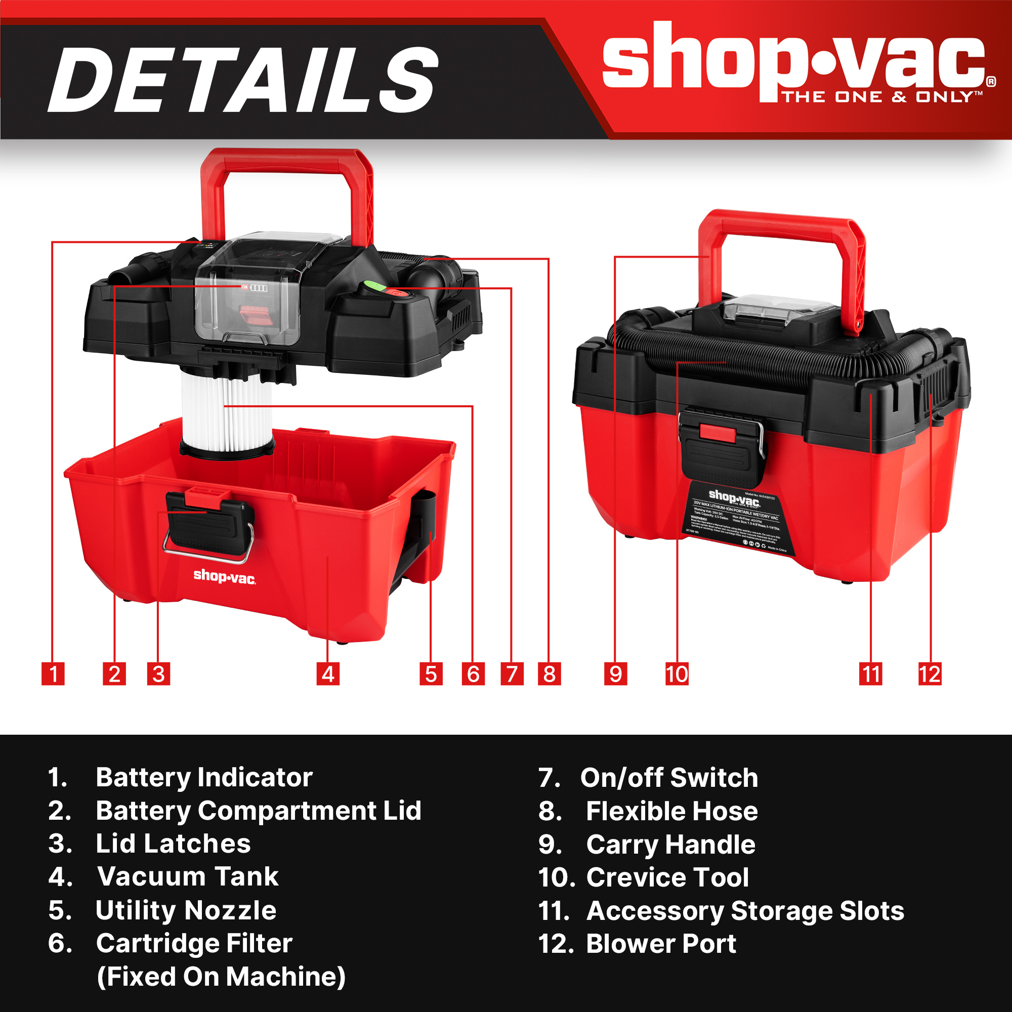 Shop-Vac 20V 3G Wet Dry Vac (4.0Ah)