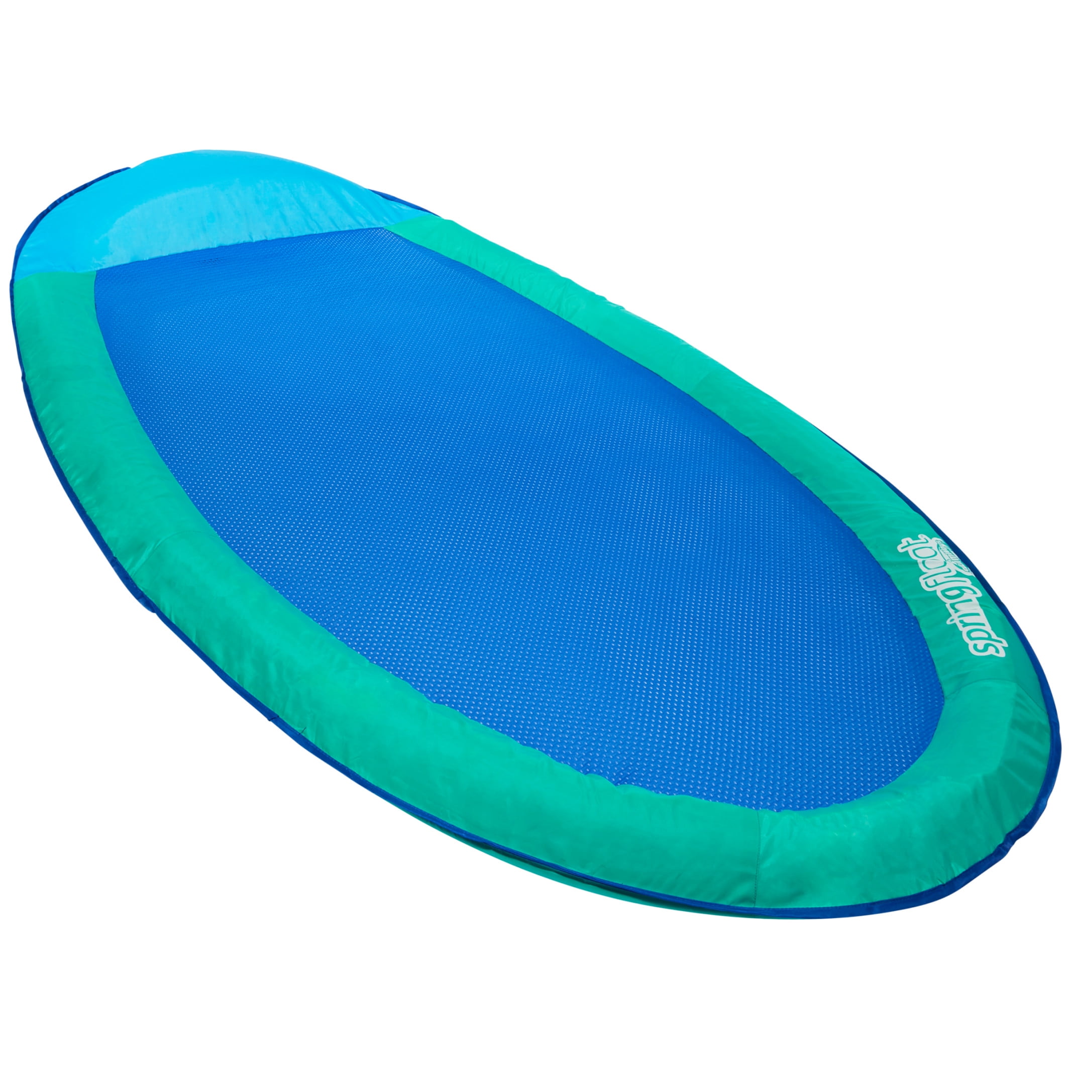 SwimWays Spring Float Inflatable Pool Lounger with Hyper-Flate Valve, Aqua