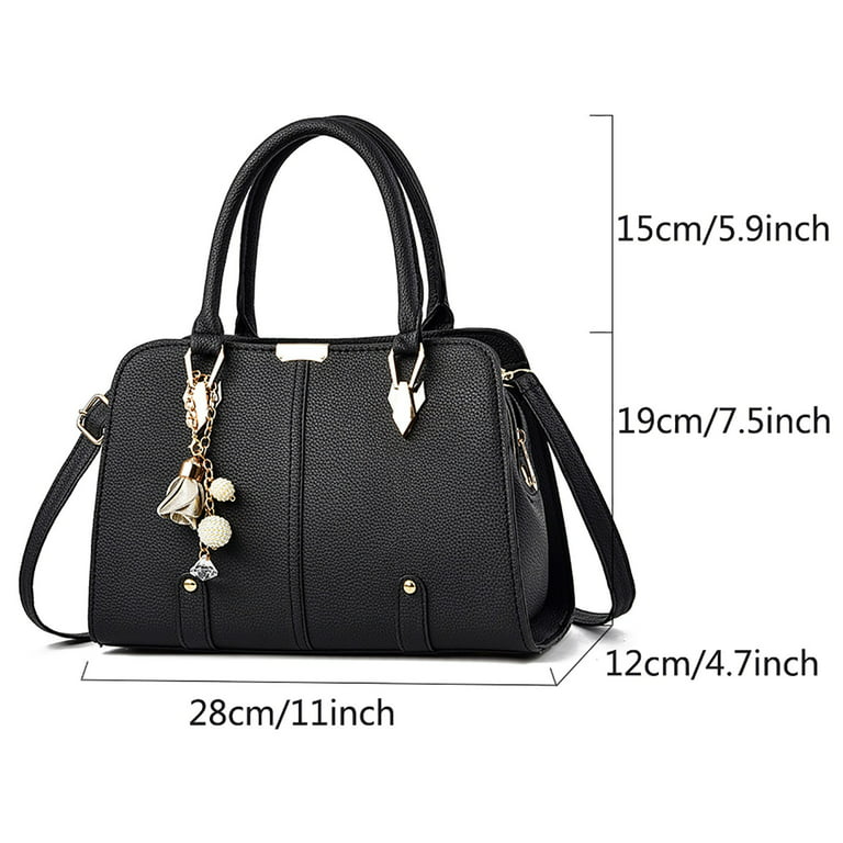 Oct17 Women Tote Bag Tassels Leather Shoulder Handbags Fashion Ladies Purses Satchel Messenger Bags - Black, Women's, Size: One Size