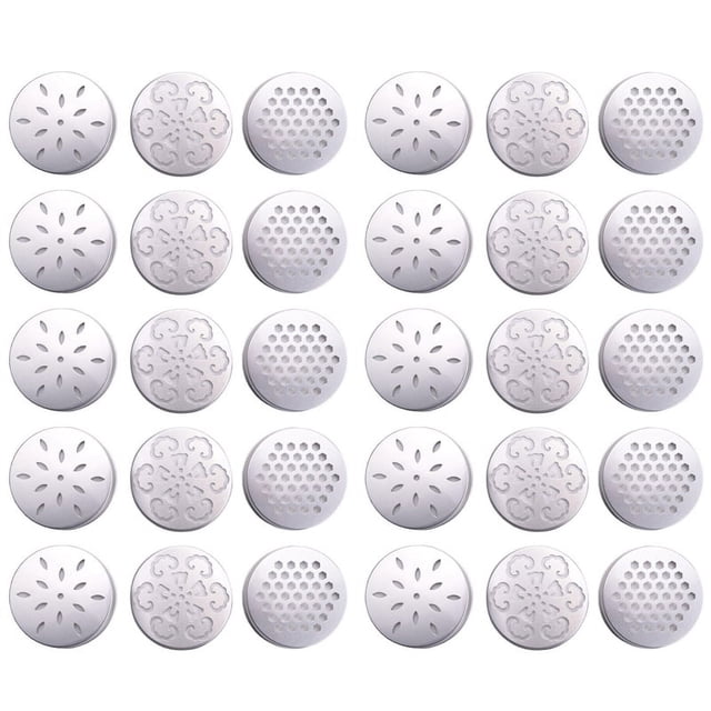 30 Tapas de Tarro, Tapa de Tarro de Sombra para Vela Frasco, Hueca de 3 Estilos para Tarro, Vela, Bola, Tarro de Boca Normal, Etc.