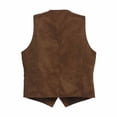 thumbnail image 5 of LODIENY Mens 5 Button Faux Suede Vest with Pockets Retro Regular Fit Casual Waistcoat for Prom Husband Gift Daily Wear Coffee XL, 5 of 5