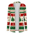 thumbnail image 4 of Women's Christmas Cardigan Sweater Long Sleeve Lightweight Casual Plaid Knit Open Front Holiday Top Xmas Tree, 4 of 4