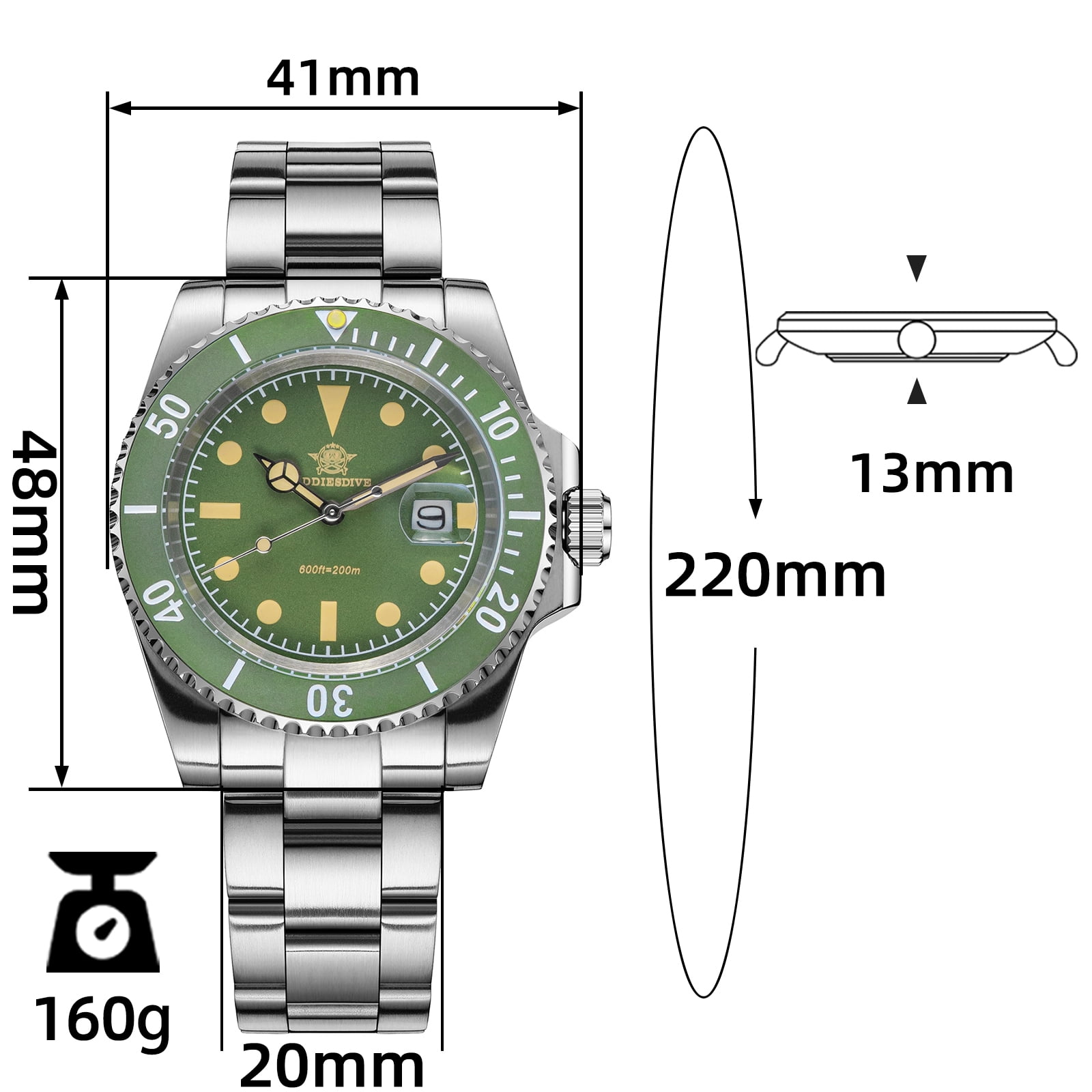 ADDIESDIVE Quartz Watch for Men 200M Waterproof Dive Watch with Japanese Movement 316L Stainless Steel & Ceramic Bezel Super Luminous Men's Watches