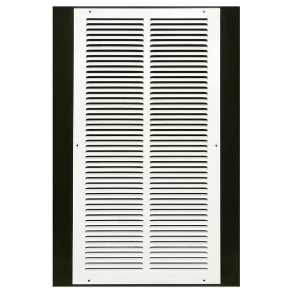 12'' x 22'' [Duct Opening] Flat Stamped Steel Return Air Grille - Sidewall and Ceiling - HVAC Vent Duct Cover - White [Outer Dimensions: 13.75''w X 23.75''h]
