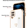 thumbnail image 3 of Compatible with Samsung Galaxy A12/M12/F12 6.5" 2020 Case Thin for Women Girls,Soft TPU Plating Bumper Wristband Holder Case Slim Anti-Scratch Shockproof Love Heart Cute Case(Elegant White), 3 of 7