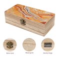 thumbnail image 3 of 7.9×2.3 In Wooden Boxes Durable Easy To Use Dustproof Prevent Slippery Delicate And Cabinet OrangeRed Marble_4, 3 of 8