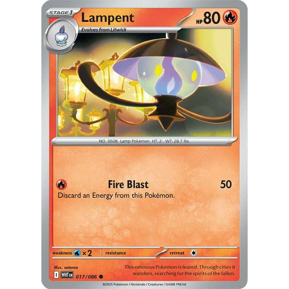 Pokemon White Flare Common Lampent #17