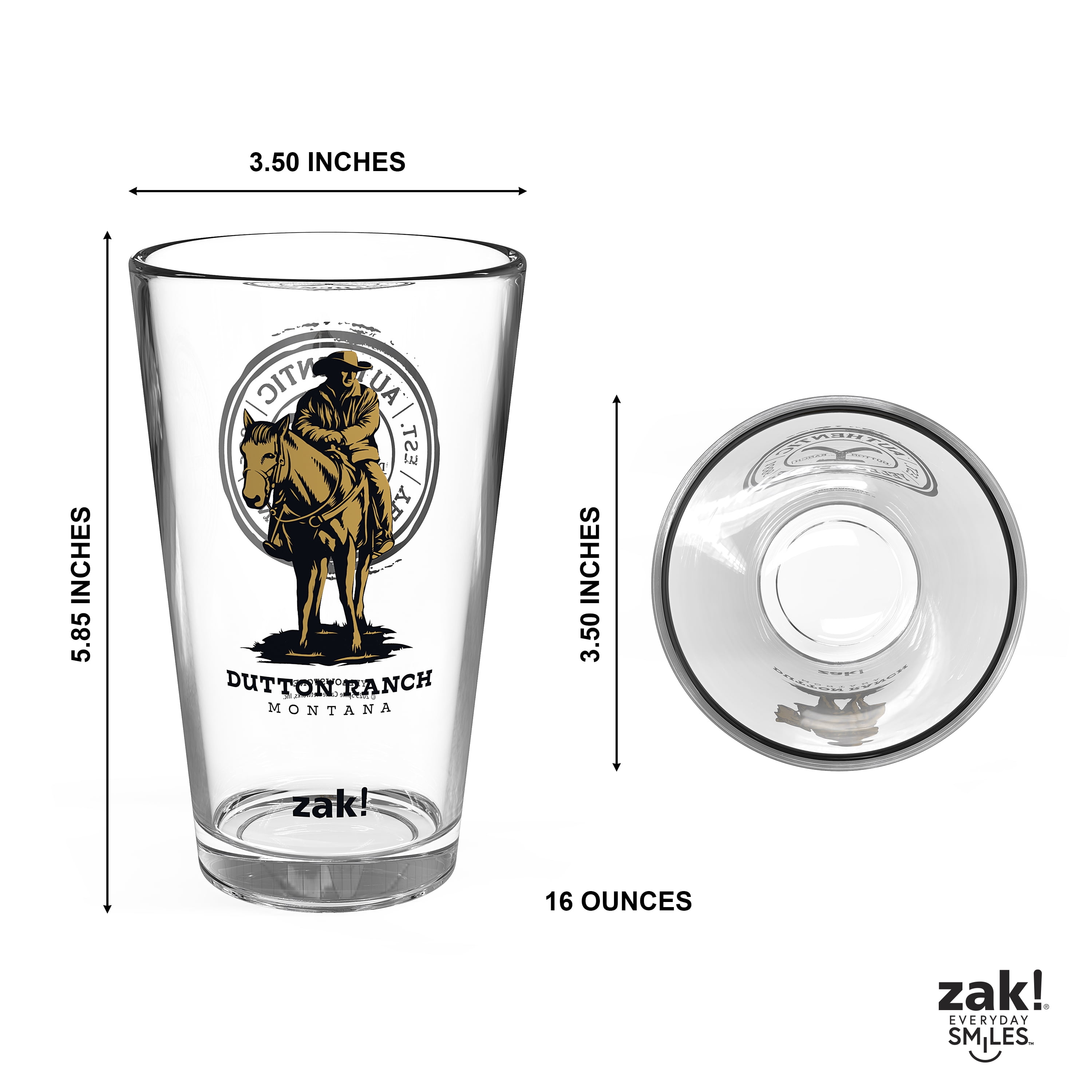Zak Designs Yellowstone 16oz Pint Glass
