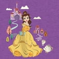 thumbnail image 2 of Girl's Beauty and the Beast Cartoon Belle  Graphic Tee Purple Berry Large, 2 of 4