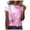 Hot Pink, variant on Tshirts for Women Ladies Colorful Tie Dye Crew Neck Short Sleeve Summer Top Tees for Women Blue L