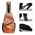 thumbnail image 3 of Full Print Chest Bag 8×15in Outer Large Bag On Both Sides Of Mesh Bag Inside Pocket Design Sponge Pad Shoulder Strap Orange And Red Gold Marble, 3 of 8