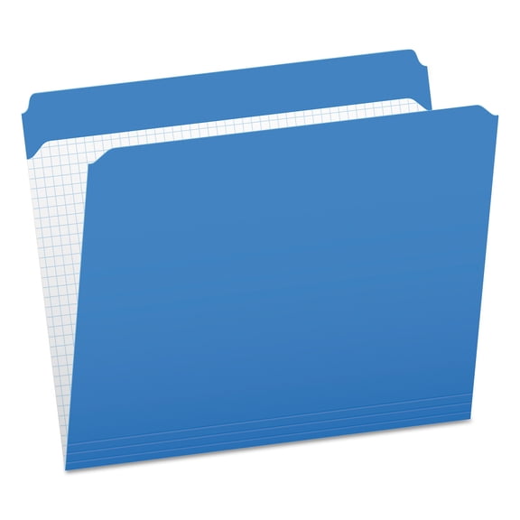 Pendaflex Double-Ply Reinforced Top Tab Colored File Folders, Straight Tab, Letter Size, Blue, 100/Box (R152BLU)