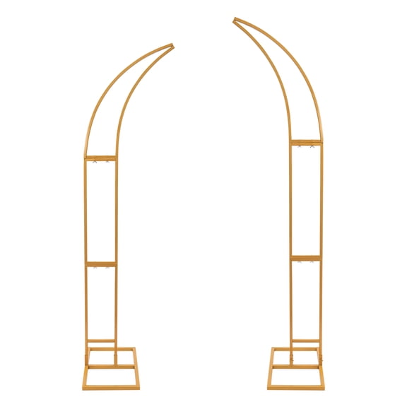 Wildnix Elegant Gold Wedding Arch, Floor Standing Roadway Wedding Stand, Steel Frame for Floral Arrangements, Modern Geometric Design