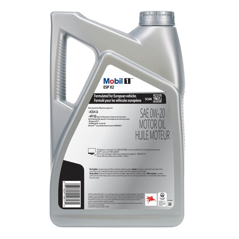 Mobil 1 ESP X2 0W-20 5Lボトル2本 Mobil 1 ESP X2 Full Synthetic Motor Oil 0W-20, 5 Quart - Walmart.com