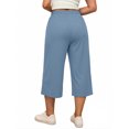 thumbnail image 7 of Gleelist Women's Plus Size Capri Pants Stretchy Wide Leg Summer Drawstring Elastic Waist Lounge Pants With Pockets XL-5XL, 7 of 7