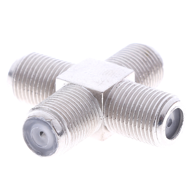 4way FType Coax Cable Splitter Combiner Female to 3 Female for Video