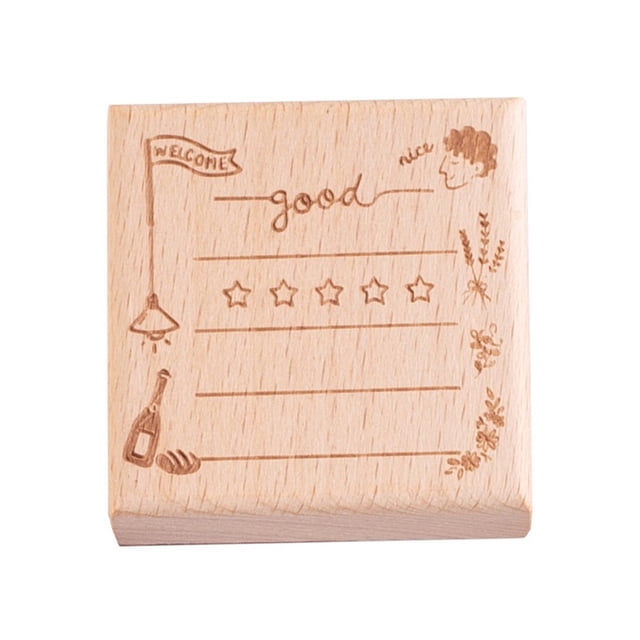 BUYISI 50Mm Retro Wooden Seals Set Date Alphabet Weather Calendar Message Frame Series Decoration For Diy Scrapbooking Journal Crafts E