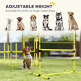 thumbnail image 3 of Set of 4 Adjustable Dog Agility Training Jump Bars, 37" Wide Pet Exercise Kit with Safety Top Bar & Carrying Bag, Yellow Plastic Equipment for Backyard or Indoor Training, 3 of 7