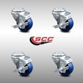 thumbnail image 2 of 3 Inch SS Solid Polyurethane Wheel Swivel Bolt Hole Caster Set with Brake SCC, 2 of 2
