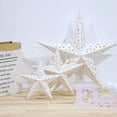 thumbnail image 3 of 3 Pcs Christmas Hollow Out Star Hanging Pendant Christmas Stars Lampshade Decor Led Light Window Grille Paper Lantern Wedding Party Christmas Decoration, 3 of 7
