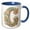Blue/White, variant on 3drose, Fancy Floral Flourish Monogram Initial C, 15oz Mug