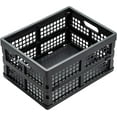 thumbnail image 2 of 16L Collapsible Storage Crates,Folding Plastic Crates for Storage,Pack of 4,Gray, 2 of 8