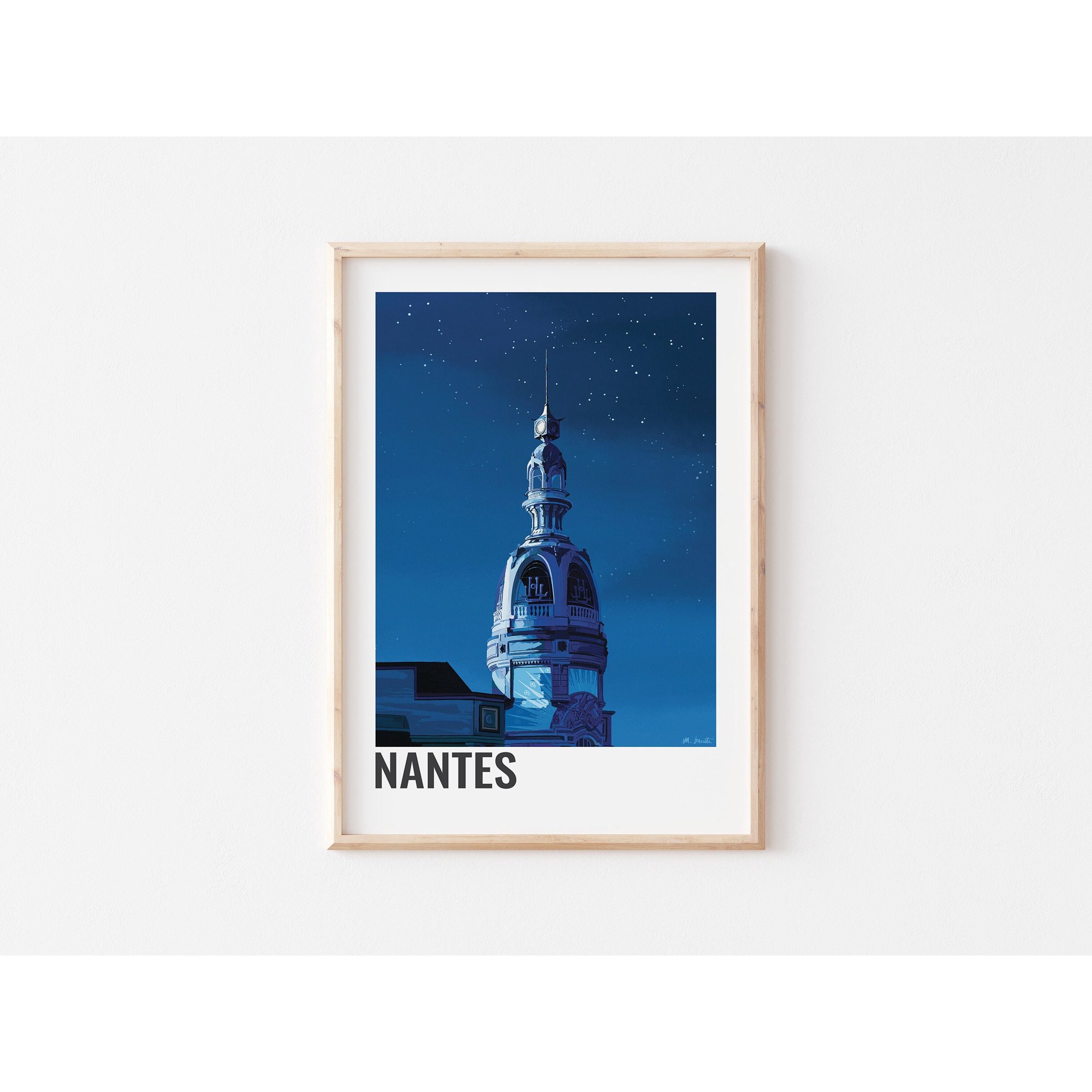 Nantes Decorative Of The Full Moon On The Lu Tower In The City Of Nantes Decorative Wall Art Poster , Poster Print Only