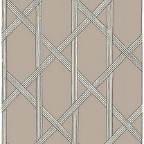 Kenneth James Mandara Taupe Trellis Wallpaper, 20.5-in by 33-ft, 56.4 sq. ft