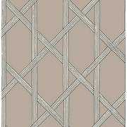Kenneth James Mandara Taupe Trellis Wallpaper, 20.5-in by 33-ft, 56.4 sq. ft