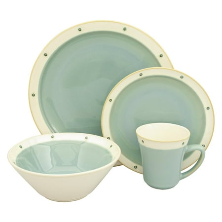 Sango Newport Dinnerware - Aqua - Set of 16