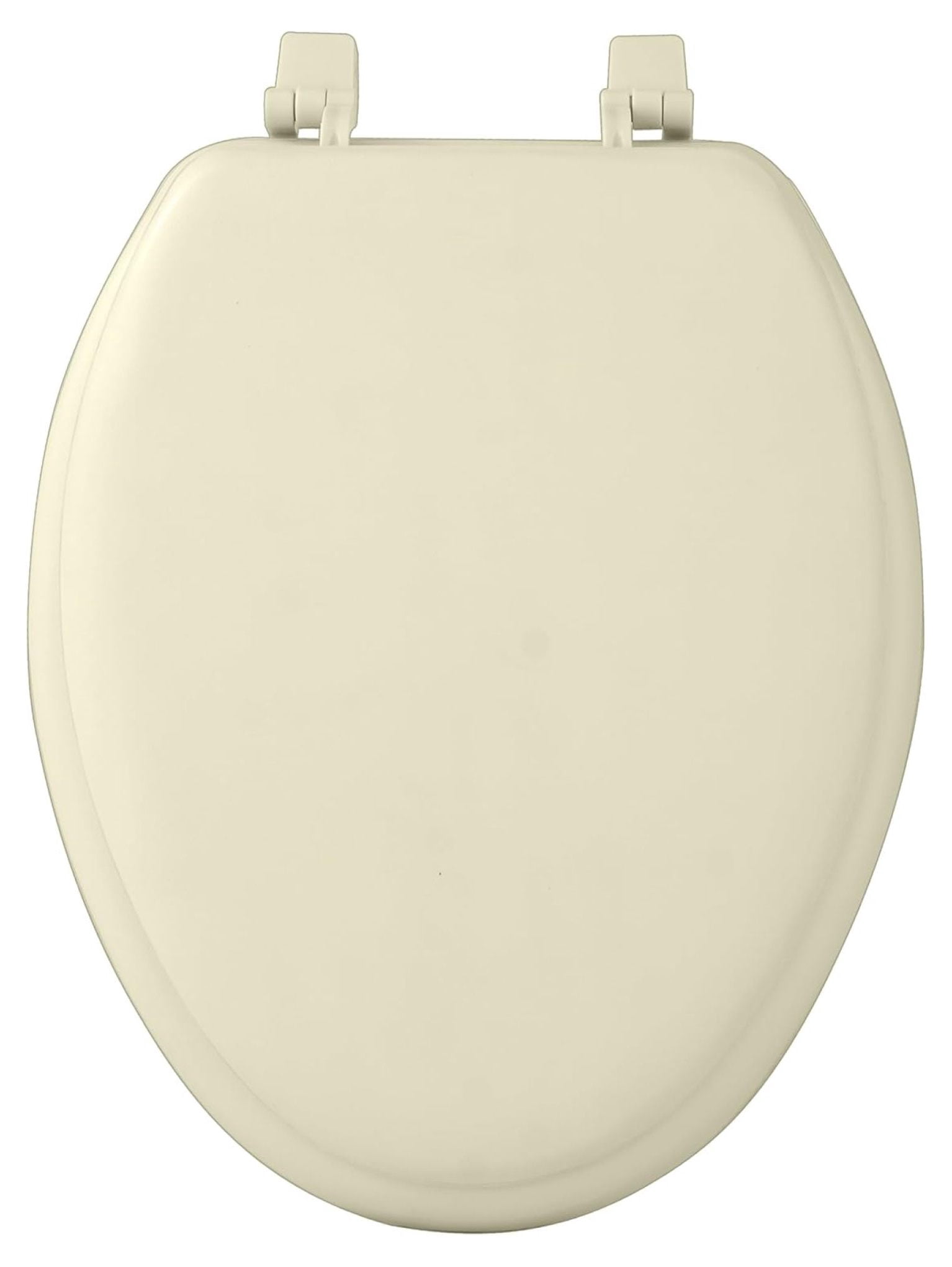 Adjustable Hinges Soft Elongated Toilet Seat, Vinyl Toilet Seats with Non Slip Grip Tight Bumpers, Oval Shape Heavy Duty Plastic Bathroom Toilet Seat Close Lid Set, Bone