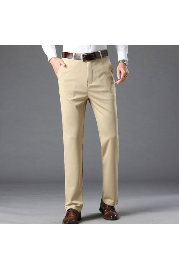 Mens Dress Pants Wrinkle Free Stretch Flat Front Dress Pant Khaki Pants Mens Comfy Mens Business Casual Athletic Golf Pants Relaxing Fits Skinny Suit