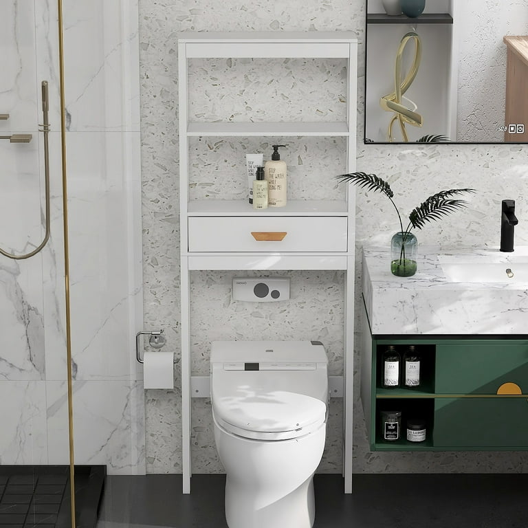 Segmart Tall Bathroom Storage Cabinet, Bathroom Furniture Over The Toilet, Freestanding Bathroom Cabinet with Adjustable Shelf, Bathroom Hutch Over