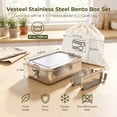 thumbnail image 4 of Vesteel Stainless Steel Bento Box, 2400ml 81oz Lunch Box with 2 Dividers, Leak-Proof Lunch Container with Bag, 3 Compartments Food Containers for School Office, Dishwasher Safe, 4 of 7