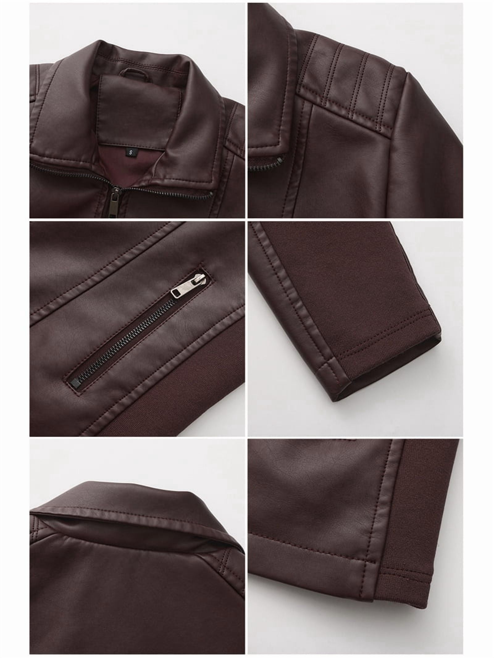 Faux Leather Jacket for Women Motorcycle Fashion Zip Up Coat Trendy Going Out Jackets Coffee XL
