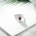 thumbnail image 4 of Gem Stone King 1.47 Ct Oval Red Garnet 925 Sterling Silver Flower Ring, 4 of 4