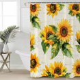 thumbnail image 2 of Small Stall Shower Curtain 48x72 Inch Narrow Half Size Sunflower Vintage Bath Curtains Bathroom Decor Spring Summer Flowers Botanical Waterproof Fabric Shower Curtain Set with Hooks 48 Inch, 2 of 6