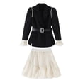 thumbnail image 4 of Ropa de mujer estilo tiro en stock nueva falda francesa traje de dos piezas traje negro cinturón de mujer, 4 of 4